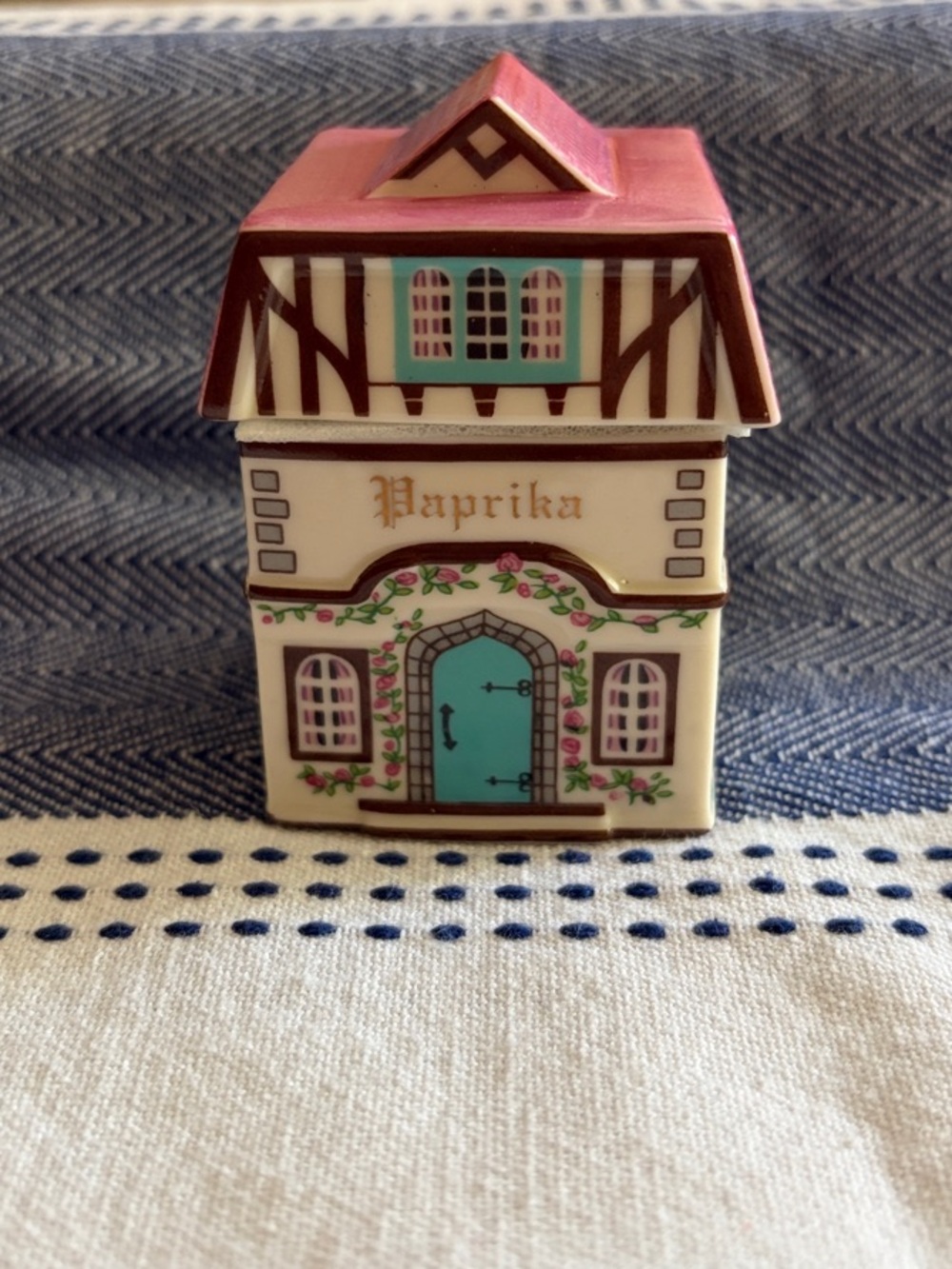Lenox Canterbury Crossing Paprika Spice Jar in Pink and Turquoise